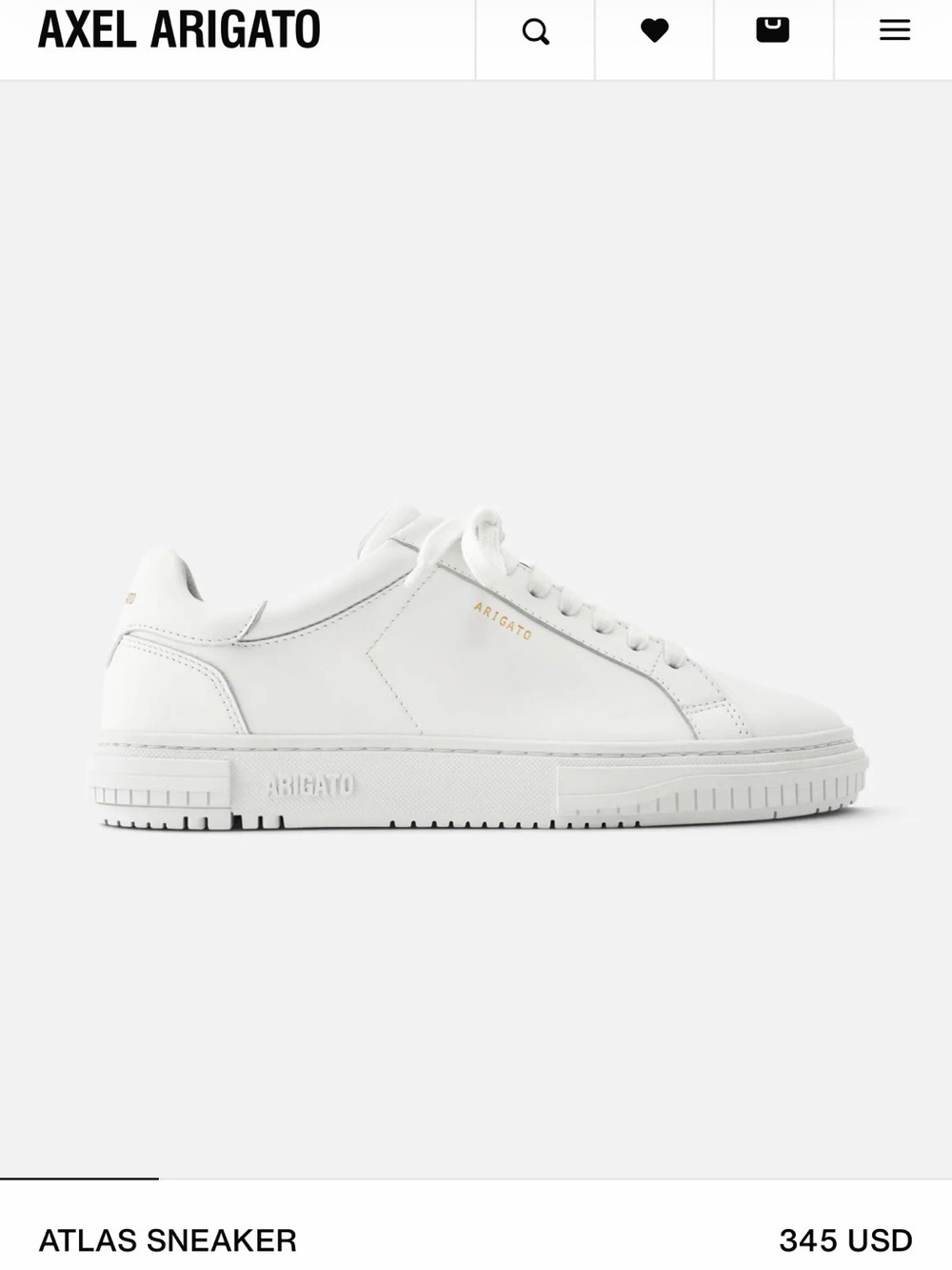 Axel Arigato White Leather Low-Top Sneaker with Gold Accents